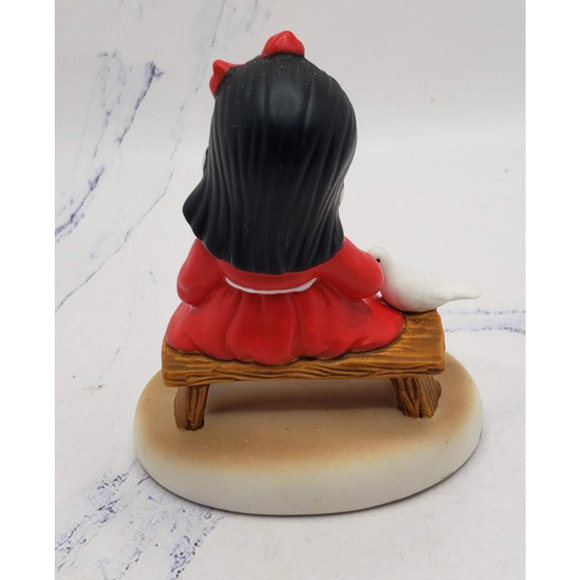 Campbells Soup Kids Figurine Little Girl in Red Dress with Two Turtle Doves - Picture 3 of 6